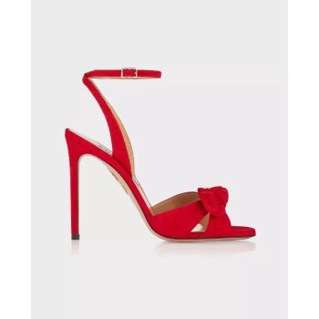 Сандалии AQUAZZURA Suede Very Bow Tie 105  