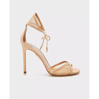 Сандалии AQUAZZURA из замши с сеткой Wicked 105  