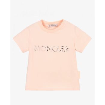 Футболка з логотипом MONCLER KIDS рожева 0-3 роки