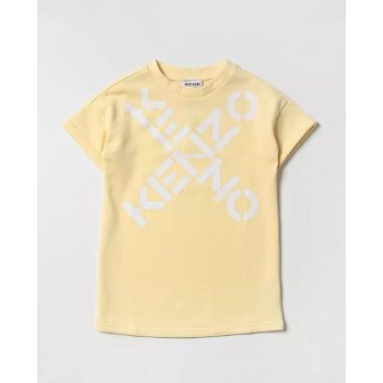 KENZO KIDS Жовта футболка з білим логотипом 4-10 років