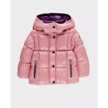 MONCLER KIDS Рожевий пуховик з логотипом 0-3 роки