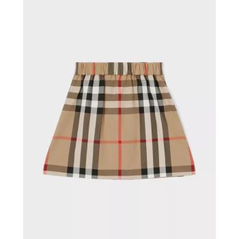 BURBERRY CHILDREN Хлопковая плиссированная клетчатая юбка 4-12 лет