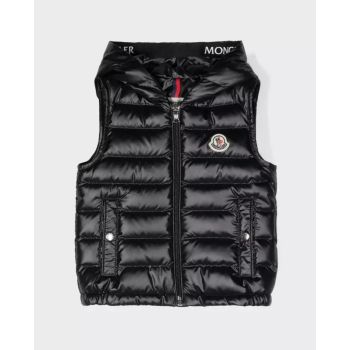 MONCLER KIDS Черная стеганая жилетка 