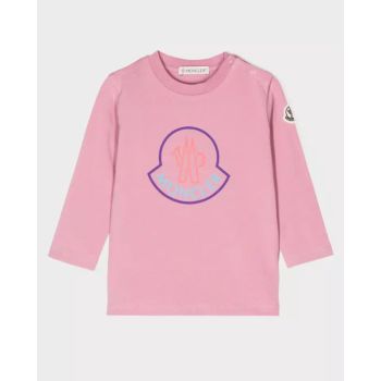 MONCLER KIDS Рожева футболка з логотипом 0-3 роки