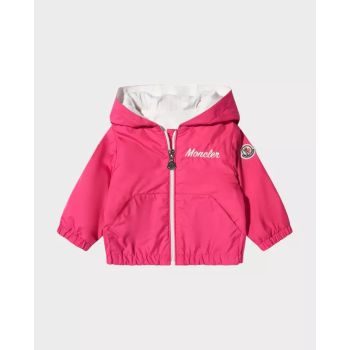 MONCLER KIDS Розовая куртка с капюшоном с логотипом 