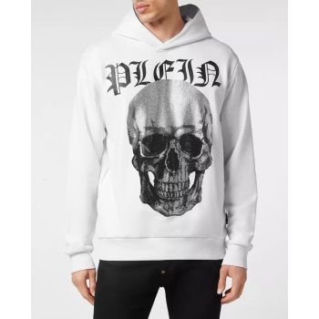 PHILIPP PLEIN Біла толстовка з графікою Crystals Skull