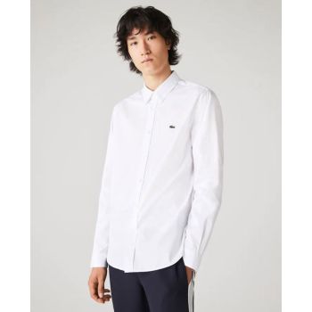 LACOSTE Біла сорочка з логотипом Regular Fit