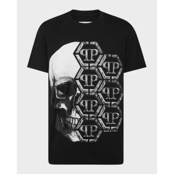 PHILIPP PLEIN Черная футболка с графикой Skull & Plein