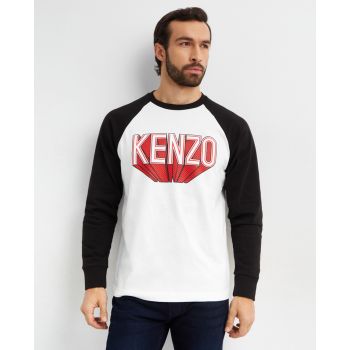 Свободная футболка KENZO с контрастным логотипом 