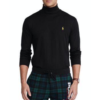 RALPH LAUREN Чорна водолазка з логотипом Slim Fit