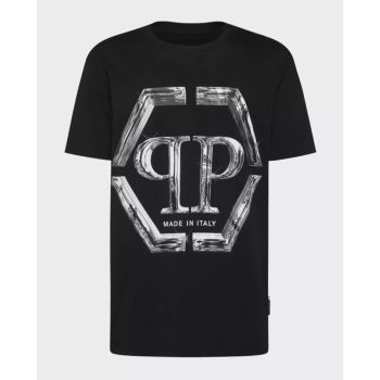 PHILIPP PLEIN Черная футболка с логотипом SS Glass