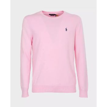 RALPH LAUREN Розовый джемпер с вышивкой логотипа Slim Fit 