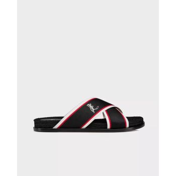 Шльопанці CHRISTIAN LOUBOUTIN Black Cross Flat