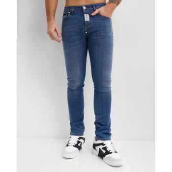 PHILIPP PLEIN Синие джинсы с нашивкой Slim Fit